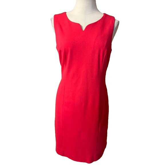 Talbots Sheath Dress 10 P 10P Ponte Pink Sleeveless Stretch Classic Career - Picture 1 of 13